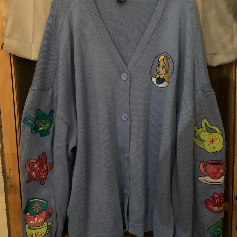 Blue Cardigan with Teapot and Character Design